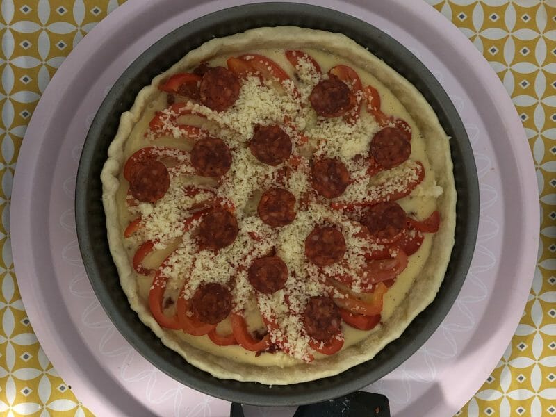 Cliquez pour zoomer ! Quiche poivrons et chorizo Thermomix par analog1993