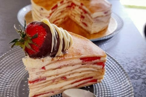 Cliquez pour zoomer ! Gâteau de crêpes à la vanille – Mille crepe cake Thermomix par ana_nas