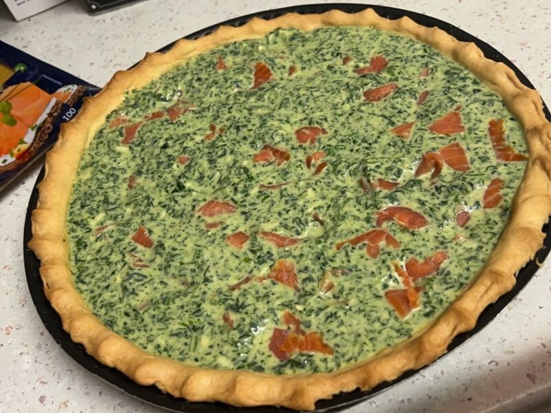 Cliquez pour zoomer ! Tarte épinards, saumon et chèvre Thermomix par SoussouBRH