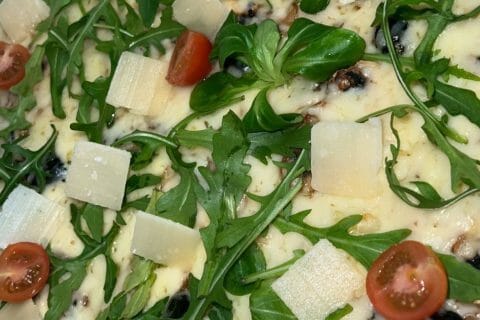 Cliquez pour zoomer ! Pizza blanche aux champignons Thermomix par SoussouBRH