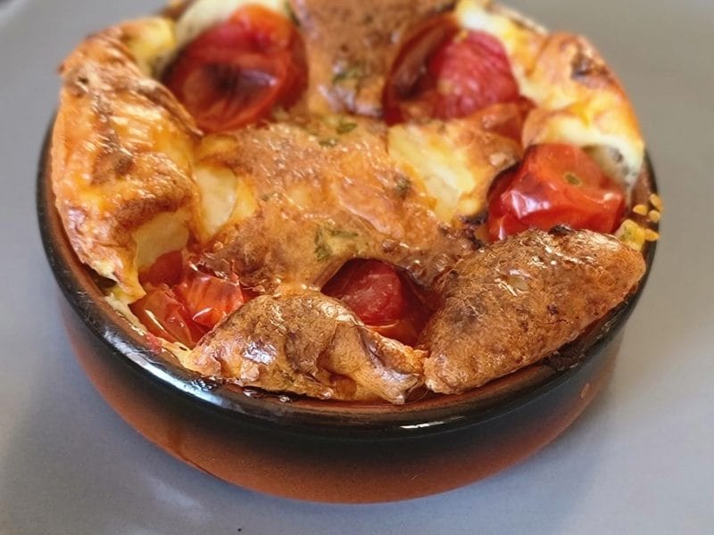 Cliquez pour zoomer ! Clafoutis tomates cerises et fromage de chèvre Thermomix par Éloïse