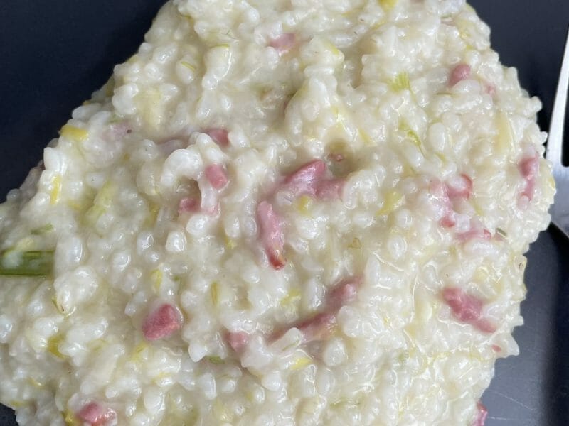 Cliquez pour zoomer ! Risotto poireaux et lardons Thermomix par sojana