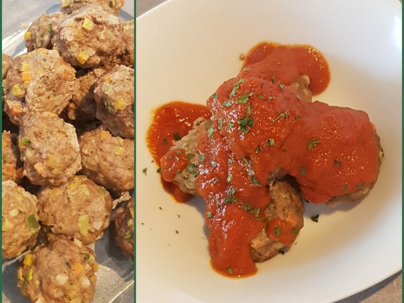 Boulettes de viandes à la sauce tomate au Thermomix Cookomix