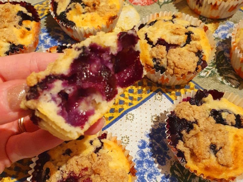 Cliquez pour zoomer ! Muffins aux mûres façon crumble Thermomix par katiam86