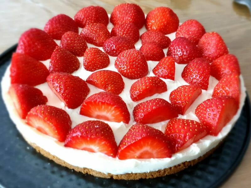 Cliquez pour zoomer ! Tarte aux fraises sans cuisson Thermomix par e.f.z