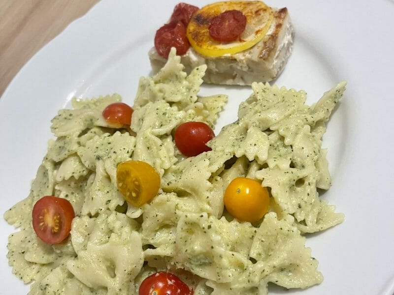 Cliquez pour zoomer ! Farfalle à la crème de courgettes Thermomix par doudou13821
