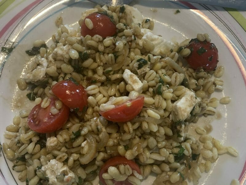 Cliquez pour zoomer ! Salade d’ebly, oignon caramélisé & mozzarella Thermomix par julie_449