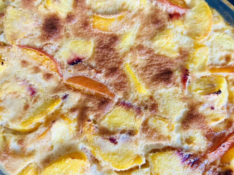 Cliquez pour zoomer ! Clafoutis aux pêches Thermomix par Amandine79