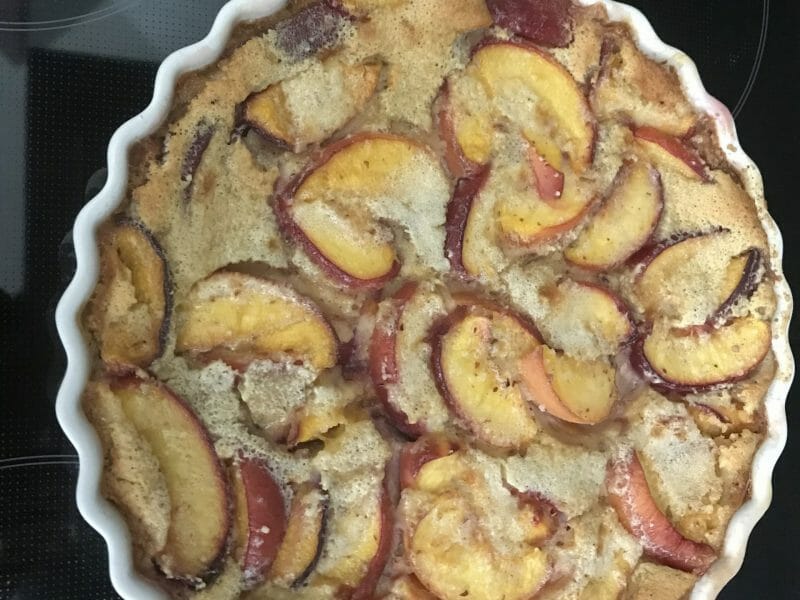 Cliquez pour zoomer ! Clafoutis aux pêches Thermomix par Magwem
