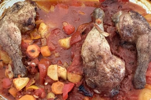 Cliquez pour zoomer ! Poulet aux pommes de terre, poivron et tomates Thermomix par Magwem