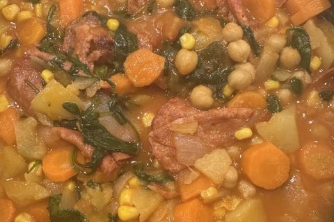 Cliquez pour zoomer ! Ragoût de pois chiches au chorizo et épinards Thermomix par Magwem