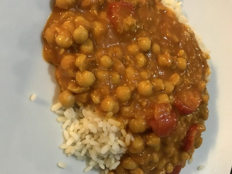 Curry de pois chiches au lait de coco au Thermomix - Cookomix