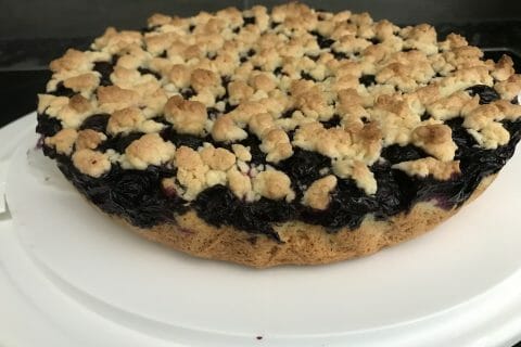 Cliquez pour zoomer ! Gâteau aux myrtilles façon crumble Thermomix par Magwem