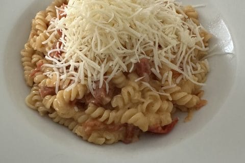 Cliquez pour zoomer ! Fusilli aux tomates et au chorizo Thermomix par Magwem