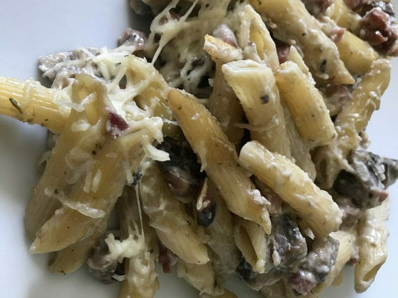 Cliquez pour zoomer ! Gratin de pennes aux champignons Thermomix par Magwem