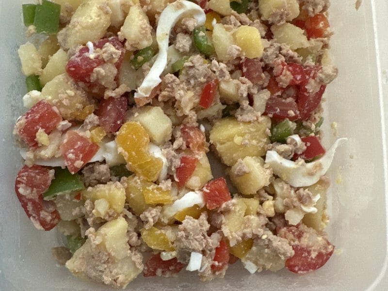 Cliquez pour zoomer ! Salade de pommes de terre au thon Thermomix par Magwem