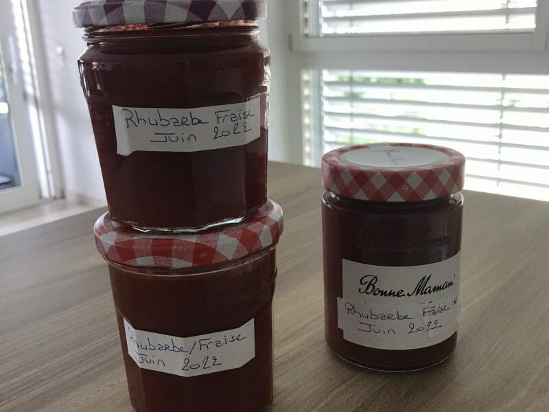 Cliquez pour zoomer ! Confiture fraise rhubarbe Thermomix par Magwem