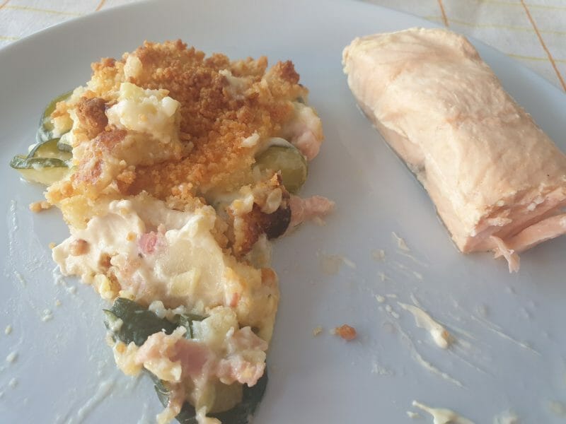 Cliquez pour zoomer ! Crumble courgettes, chèvre et lardons Thermomix par alicepp