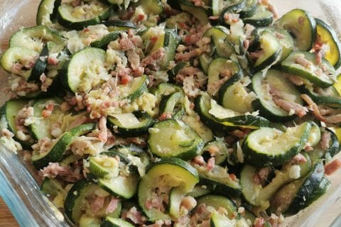 Cliquez pour zoomer ! Crumble courgettes, chèvre et lardons Thermomix par ktine