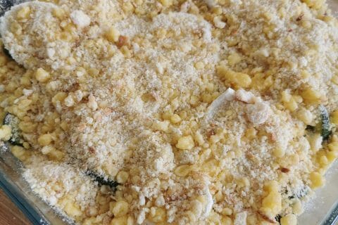 Cliquez pour zoomer ! Crumble courgettes, chèvre et lardons Thermomix par ktine