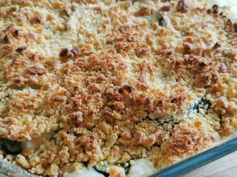 Cliquez pour zoomer ! Crumble courgettes, chèvre et lardons Thermomix par ktine