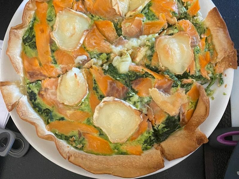 Cliquez pour zoomer ! Tarte épinards, saumon et chèvre Thermomix par mllamoclau se met à la cuisine