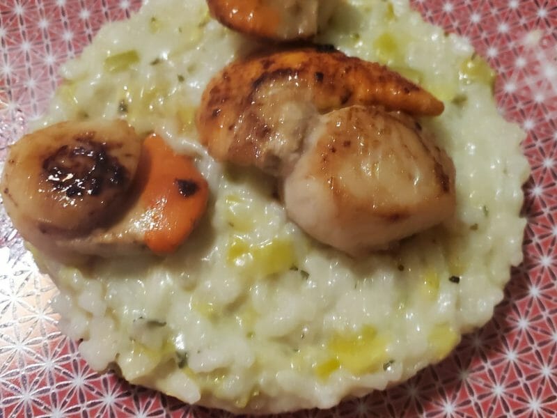 Cliquez pour zoomer ! Risotto aux Saint Jacques et poireaux Thermomix par LaetTatia