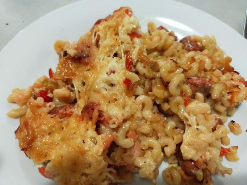 Cliquez pour zoomer ! Gratin de torsades aux merguez Thermomix par Maryam