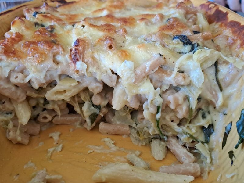 Cliquez pour zoomer ! Gratin de pâtes aux épinards et artichauts Thermomix par kath85