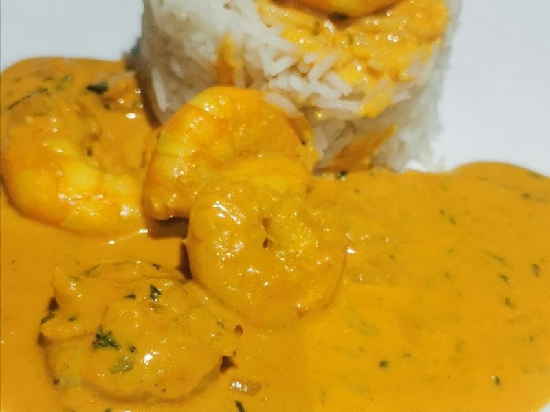 Cliquez pour zoomer ! Curry de crevettes au lait de coco Thermomix par nanoumix06