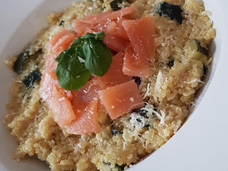 Cliquez pour zoomer ! Risotto de quinoa, courgettes et saumon Thermomix par perrine_46