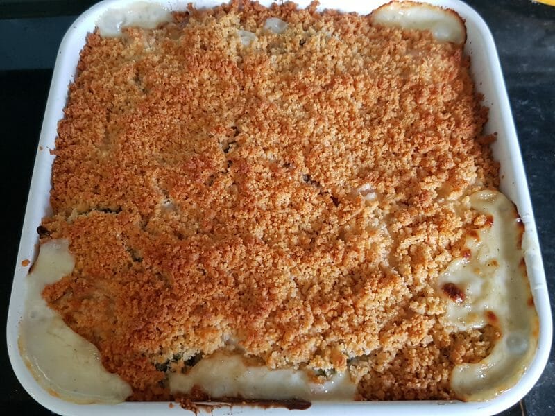 Cliquez pour zoomer ! Crumble courgettes, chèvre et lardons Thermomix par Simone57