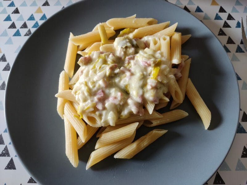 Cliquez pour zoomer ! Tagliatelles à la crème de poireaux Thermomix par titiacook