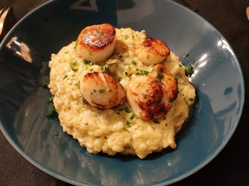 Cliquez pour zoomer ! Risotto aux Saint Jacques et poireaux Thermomix par modelyne