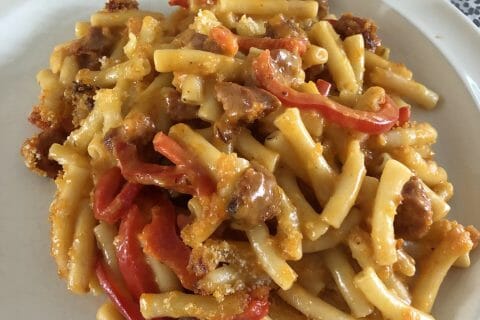 Cliquez pour zoomer ! Gratin de macaroni poivrons et chorizo Thermomix par tiffanixx