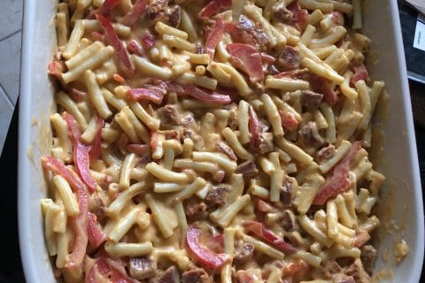 Cliquez pour zoomer ! Gratin de macaroni poivrons et chorizo Thermomix par tiffanixx