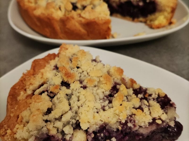 Cliquez pour zoomer ! Gâteau aux myrtilles façon crumble Thermomix par Kapriss