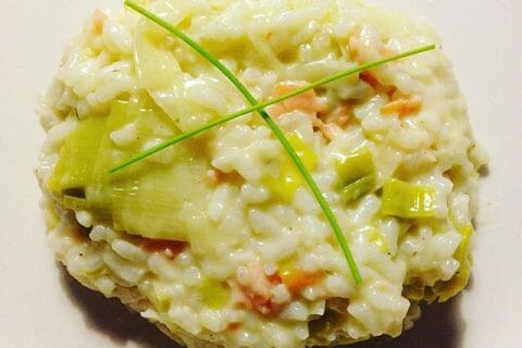 Risotto poireaux et saumon fumé au Thermomix - Cookomix