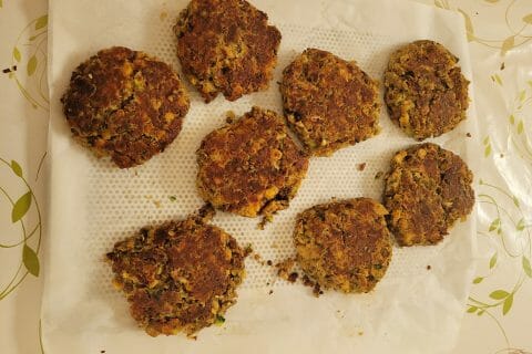 Cliquez pour zoomer ! Steaks lentilles, pois chiches, courgettes Thermomix par Cécile Shirley