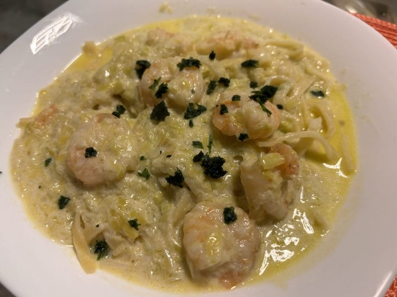 Cliquez pour zoomer ! Linguine aux poireaux et aux crevettes Thermomix par nesta_2