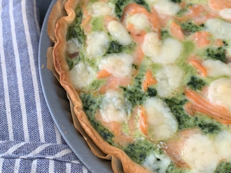 Cliquez pour zoomer ! Tarte épinards, saumon et chèvre Thermomix par nanoutchette