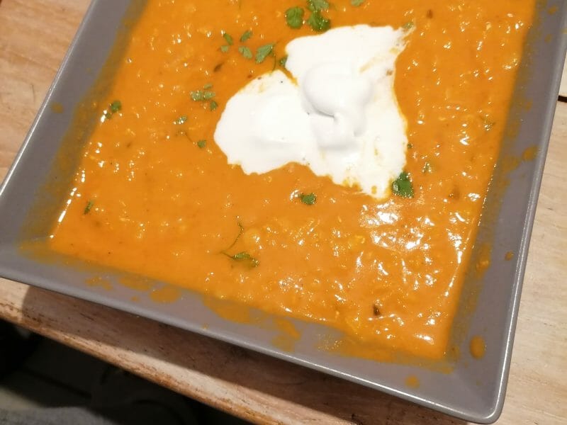 Cliquez pour zoomer ! Soupe de lentilles corail, curry et coco Thermomix par faloutcha