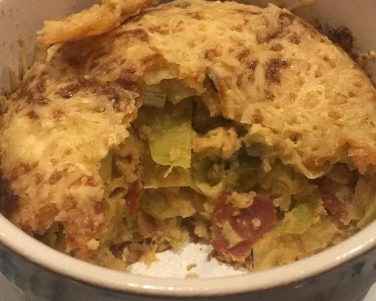 Cliquez pour zoomer ! Clafoutis cancoillotte, poireaux et chorizo Thermomix par missTartine