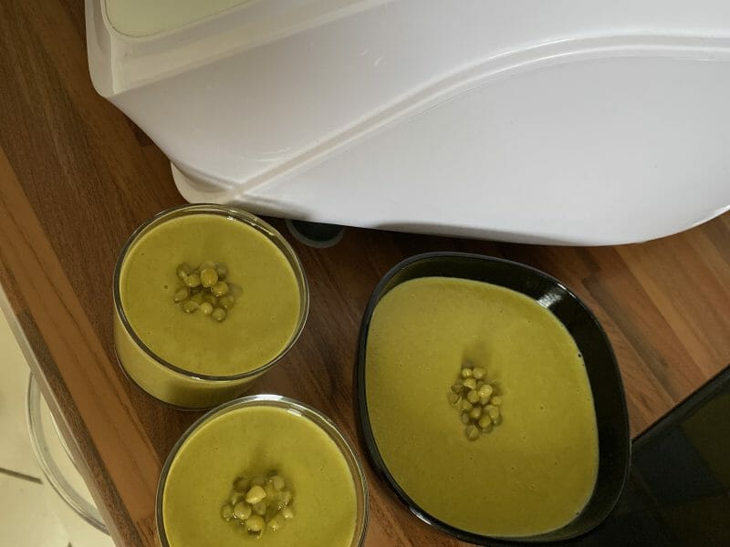 Cliquez pour zoomer ! Crème de petits pois à la mozzarella Thermomix par agatherdn