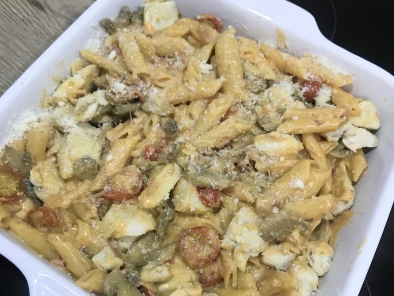 Cliquez pour zoomer ! Pennes au poulet, tomates et champignons Thermomix par clarissemo