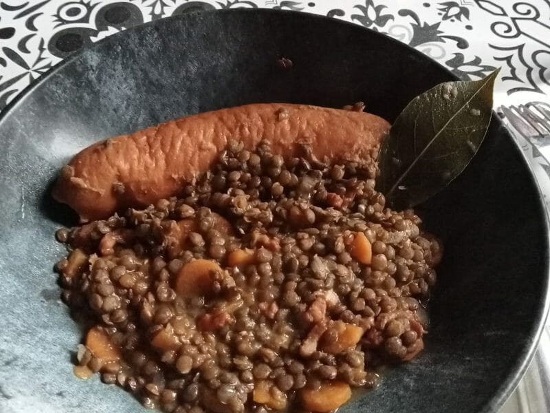 Cliquez pour zoomer ! Lentilles et ses saucisses Thermomix par lolotte47g