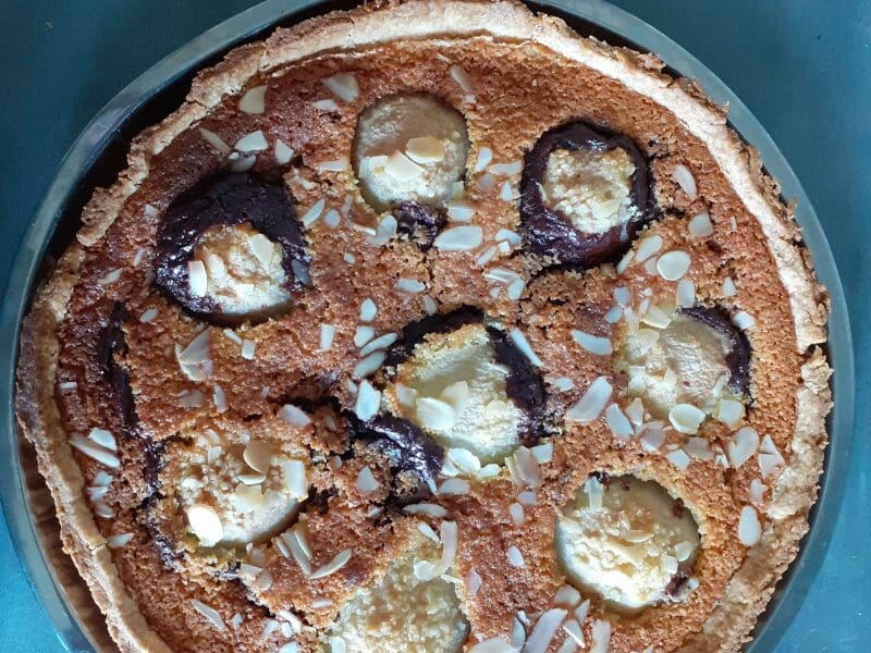 Cliquez pour zoomer ! Tarte aux poires sur lit de chocolat Thermomix par mifali