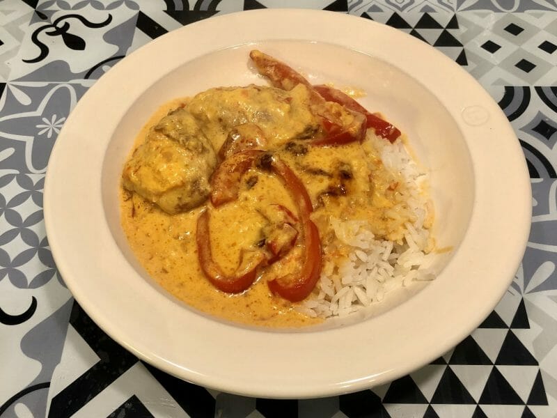 Cliquez pour zoomer ! Poulet à la crème de poivrons Thermomix par ccile91