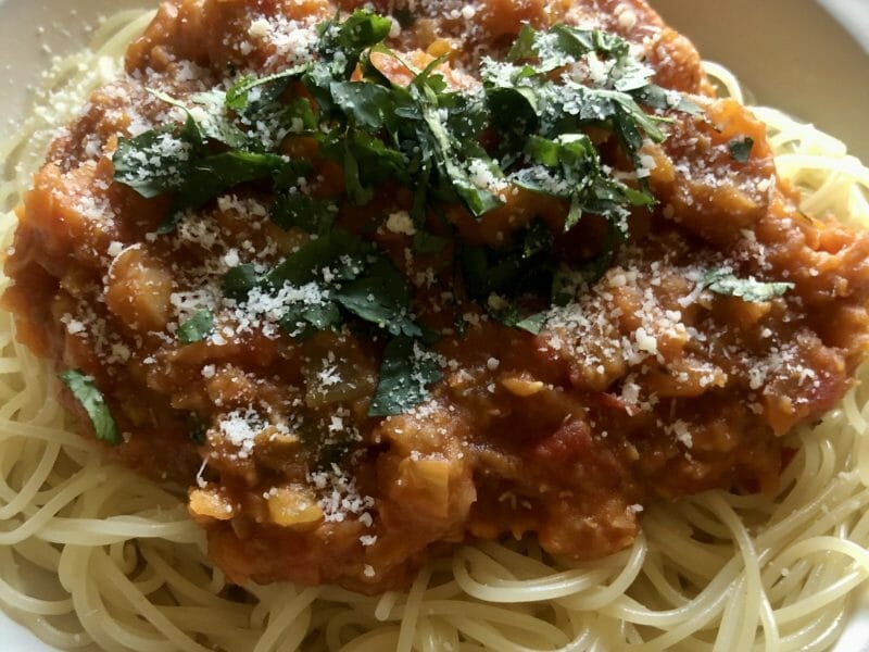 Cliquez pour zoomer ! Bolognaise végétarienne aux lentilles Thermomix par ccile91