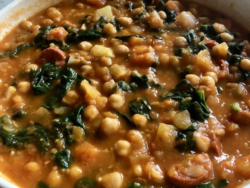 Cliquez pour zoomer ! Ragoût de pois chiches au chorizo et épinards Thermomix par ccile91